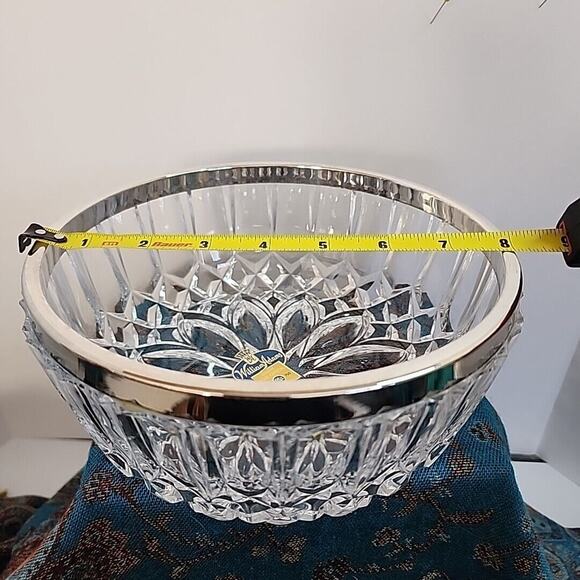 Vintage William Adams Crystal Bowl Silver Rim - West Germany - Picture 7 of 9